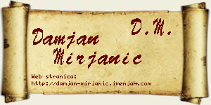 Damjan Mirjanić vizit kartica